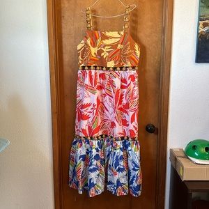 NWT colorful Farm Rio Midi dress